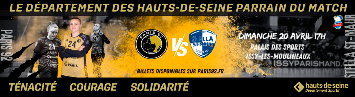 Affiche du match opposant Paris 92 à Stella Saint-Maur
