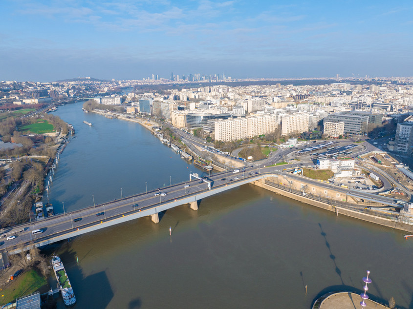 Le pont de Sèvres vu du ciel