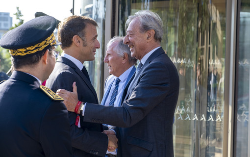 Revivez la visite en images des presidents Georges Siffredi et Emmanuel Macron