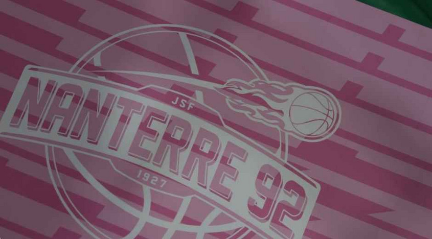 Le logo de Nanterre 92, le club de basket des Hauts-de-Seine, devient en rose pour Octobre Rose