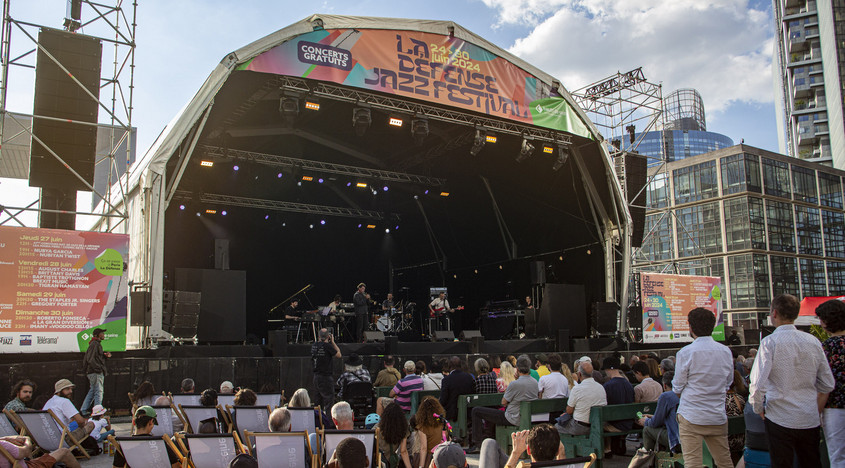 Slydee (Sylvain Daniel) en concert lors de la 47eme edition de La Defense Jazz Festival sur l'esplanade de La Defense le lundi 24 juin 2024