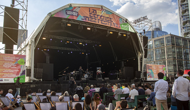 Slydee (Sylvain Daniel) en concert lors de la 47eme edition de La Defense Jazz Festival sur l'esplanade de La Defense le lundi 24 juin 2024