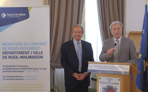 Patrick Ollier, maire de Rueil-Malmaison et Georges Siffredi, Président du Département des Hauts-de-Seine