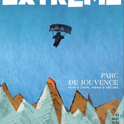 Un parachute survolant un volcan parc de jouvence