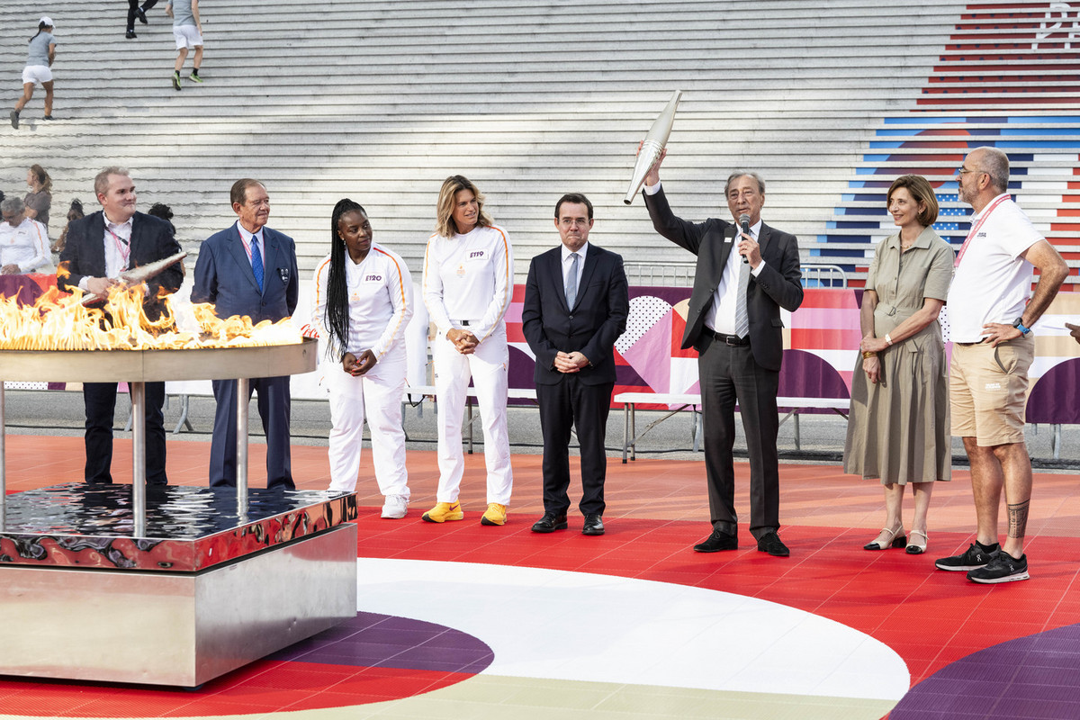 Cérémonie de l'allumage du chaudron olympique le 24 juillet 2024