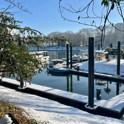 Le port Van Gogh sous la neige, Asni&egrave;res-sur-Seine 