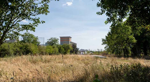 Une large pelouse constitue notamment le Jardin des papeteries &agrave; Nanterre