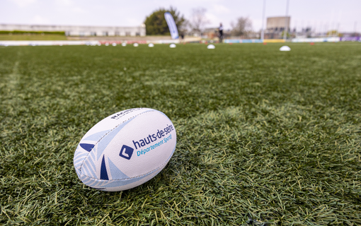 ballon de rugby sur une pelouse