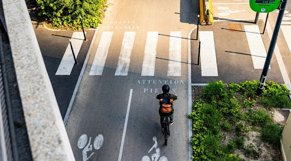 Piste cyclable dans les Hauts-de-Seine