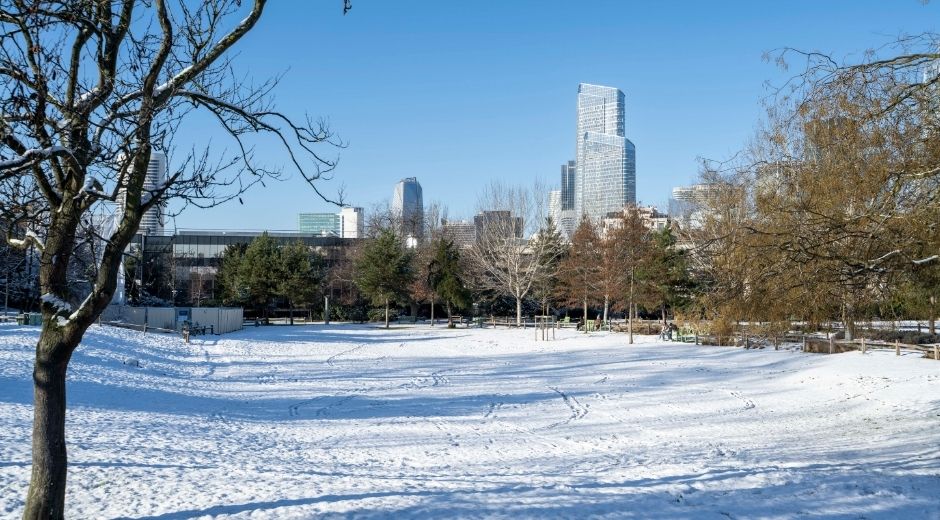 Le jardin d&eacute;partemental de la Folie Saint-James &agrave; Neuilly-sur-Seine le 6 d&eacute;cembre.