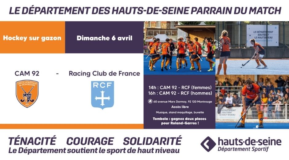 Affiche du match parrainé par le Département des Hauts-de-Seine