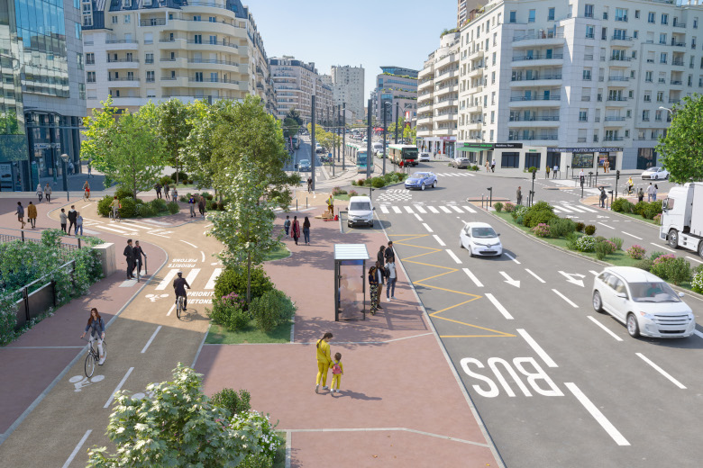 La RD 63 à Châtillon-Montrouge après les travaux